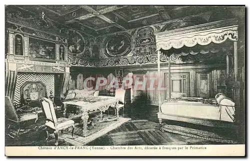 Cartes postales Chateau d Ancy le Franc Chambre des Arts decoree a Fresques par le Primarice