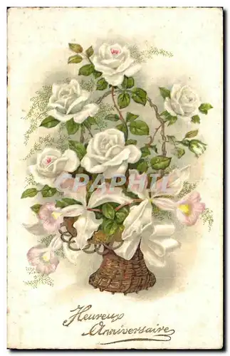 Cartes postales Fantaisie Fleur Anniversaire