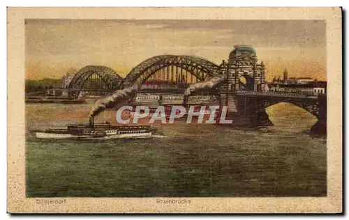 Cartes postales Dusseldorf Rheinbrucke Bateau