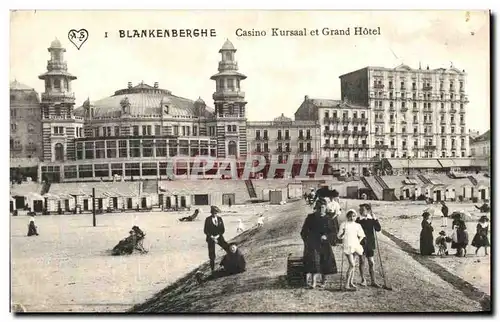 Cartes postales Blankenberghe Casino Kursaal et Grand Hotel Enfants