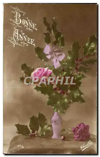 Cartes postales Fantaisie Fleurs Bonne Annee