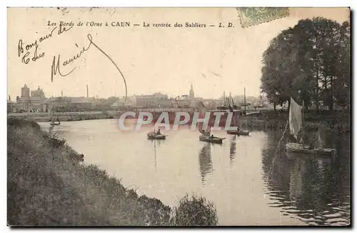 Cartes postales Les Bords de l Orne a Caen La rentree des Sabliers Bateaux