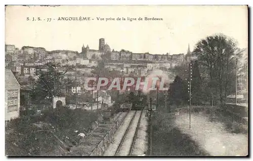 Cartes postales Angouleme Vue prise de la Ligne de Bordeaux Train