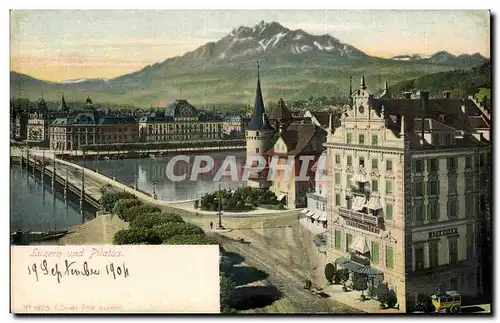 Ansichtskarte AK Luzern und Pilatus Postkarte Post card Carte postale Weltpostverein Union