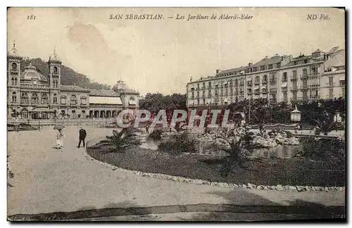 Cartes postales San Sabastian Les Jardines de Alderdi Eder