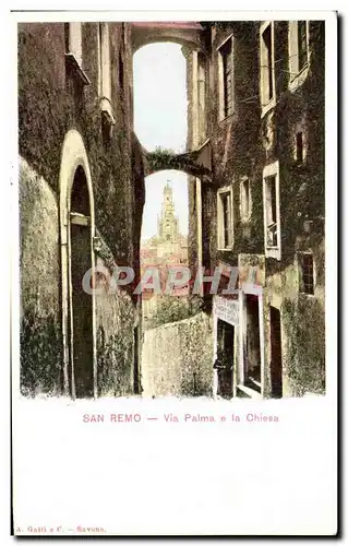 Cartes postales San Remo Via Palma e la Chiesa