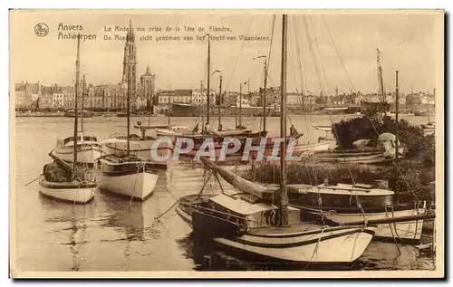 Cartes postales Anvers La Rade Vue Prise de la Tete de Flandre Bateaux