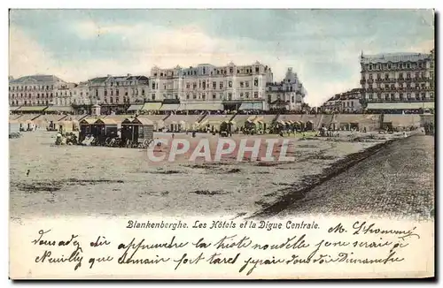 Cartes postales Blankenberghe Les Hotels et la Digue Centrale