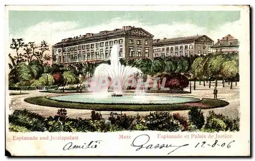 Cartes postales Esplande und Justizpalast Metz Esplande et Palais de Justice