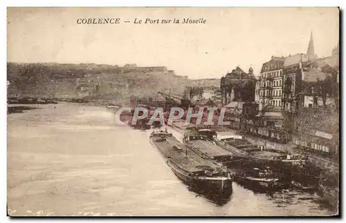 Ansichtskarte AK Coblence Le Port sur la Moselle Bateaux