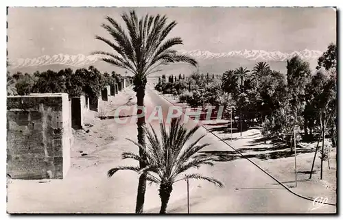 Ansichtskarte AK Marrakech Les Remparts et Chaine de l Atlas