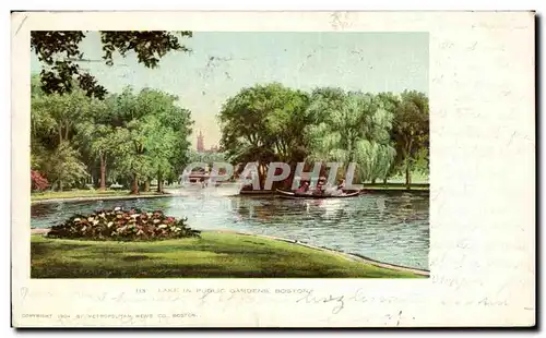 Ansichtskarte AK Lake in public gardens Boston