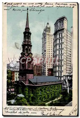 Ansichtskarte AK St Paul Church New York