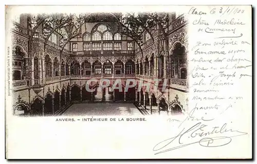 Cartes postales Anvers Interieur de la Bourse