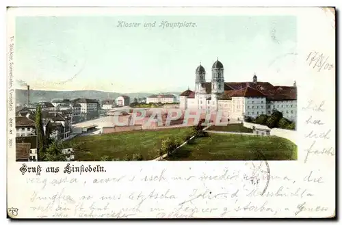 Cartes postales Kloster und Hauptplatz Gruss aus Einsiedeln