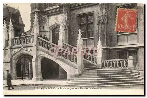 Ansichtskarte AK Rouen Palais de Justice Escalier monumental