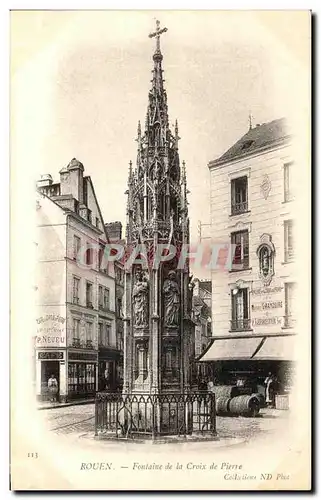 Ansichtskarte AK Rouen Fontaine de la Croix de pierre