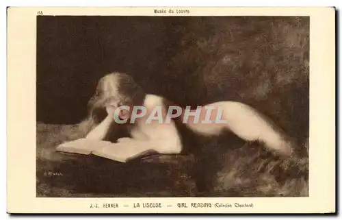 Ansichtskarte AK Henner La Liseuse Girl Reading Femme nue erotique