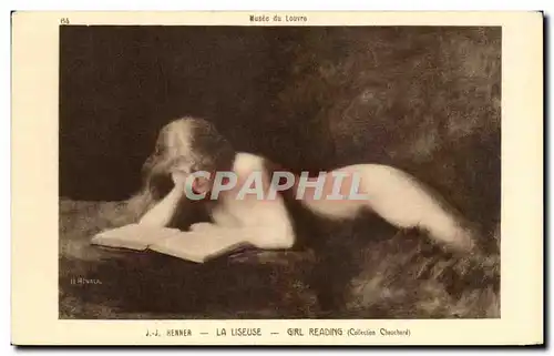 Cartes postales Henner La Liseuse Girl Reading Femme nue erotique