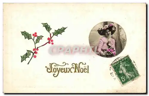 Ansichtskarte AK Joyeux Noel Femme Christmas