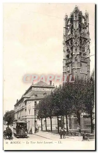 Cartes postales Rouen La Tour Saint Laurent Tramway