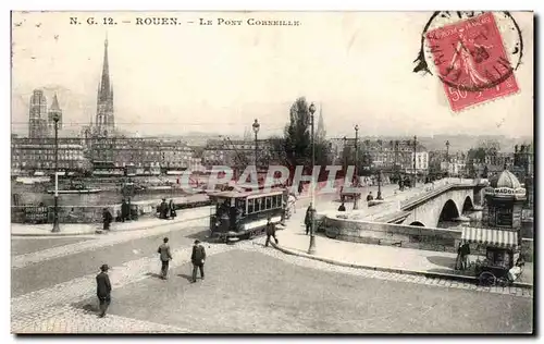 Ansichtskarte AK Rouen Le Pont Corneille Tramway