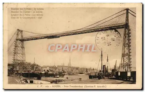 Cartes postales Rouen Pont Transbordeur Bateaux