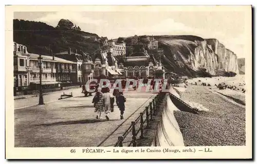 Cartes postales Fecamp La digue et le Casino