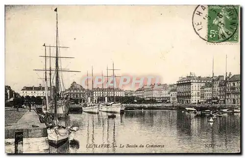 Cartes postales Le Havre Le Bassin Du Commerce Bateaux