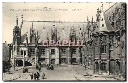 Cartes postales Rouen Palais Justice cote de la Salle des Pas Petdust