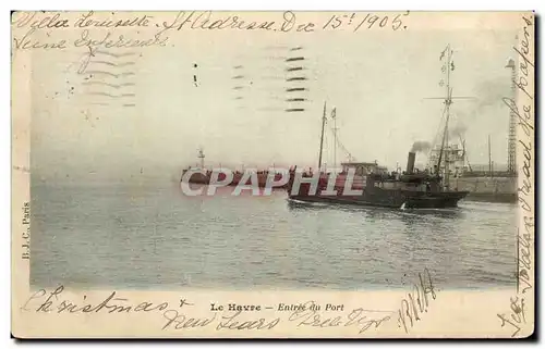 Cartes postales Le Havre Entree du Port Bateau