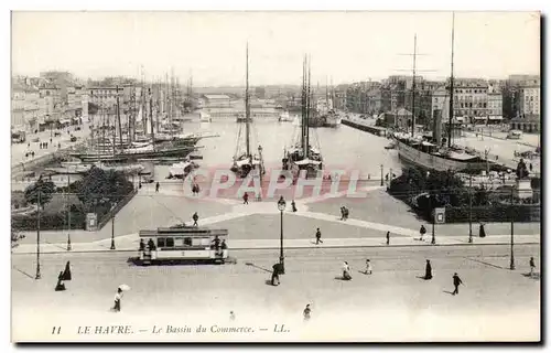 Cartes postales Le Havre Le Bassin Du Commerce Bateaux