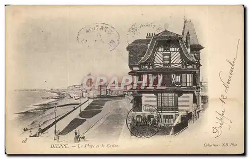 Cartes postales Dieppe La Plage et le Casino