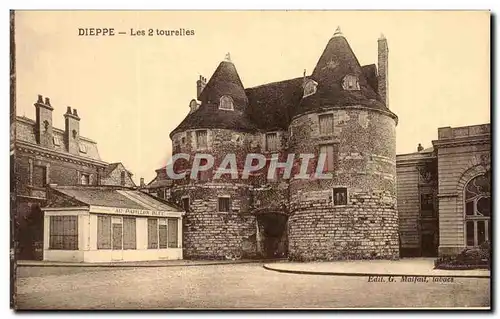 Cartes postales Dieppe Les Tourelles Au pavillon bleu