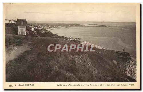 Cartes postales Ste Adresse Jolie d ensemble sur les Falaises