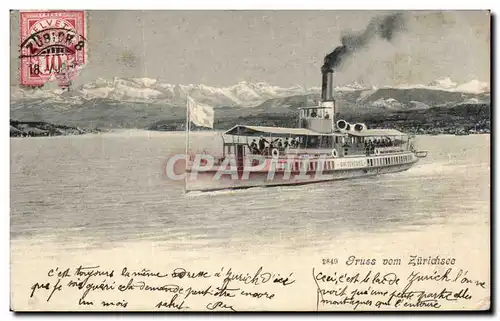 Cartes postales Gruss Vom Zurichsee Zurich Bateau