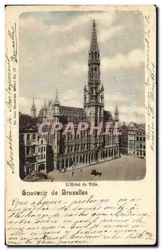 Cartes postales L Hotel de Ville Souvenir de Bruxelles