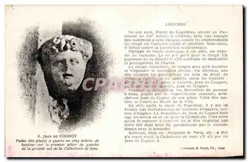 Cartes postales Jean Du Cognot Petite tete placee a quatre ou cinq metres de hauteur
