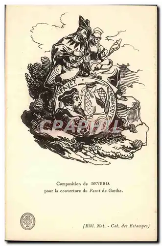 Cartes postales Composition de Deveria pour la couverture du Faust de Goethe