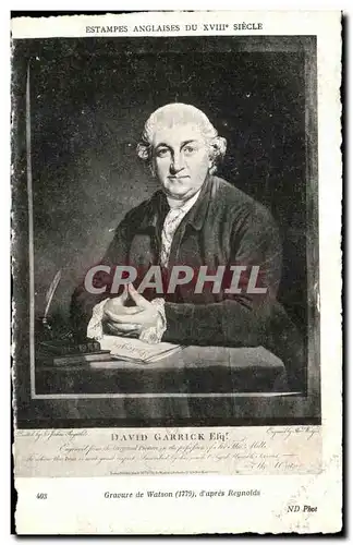 Cartes postales David Garrick Gravure de Watson d apres Reynolds