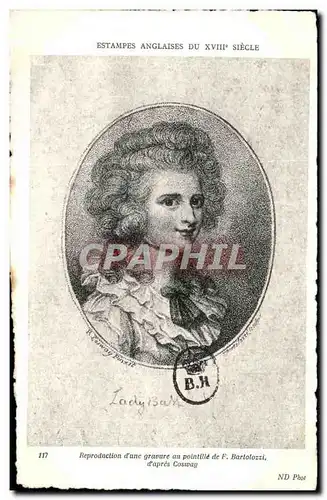 Ansichtskarte AK Estampes Anglaises Du XVIII Siecle Reproduction d une gravure au pointille de Barlotozzi d apres