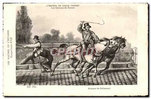 Ansichtskarte AK L Oeuvre De Carles Vernet Les Chevaux de Bateau Horse cheval