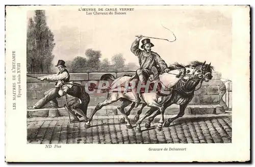 Cartes postales L Oeuvre De Carles Vernet Les Chevaux de Bateau Horse cheval