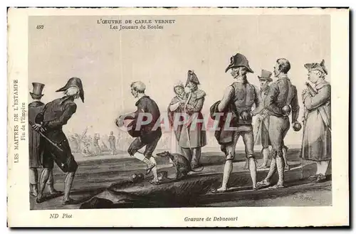 Cartes postales L Oeuvre De Carles Vernet Les Joueurs de Boules Gravure de Debucourt