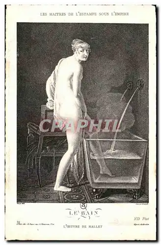 Cartes postales L Oeuvre De Mallet Le bain femme nue