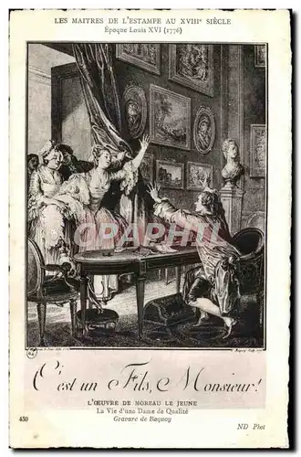 Ansichtskarte AK L Oeuvre De Moreau Le Jeune La Vie d une Dame de Qualite Gravure de Baquog