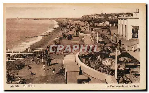 Cartes postales Dieppe La Promenade et la Plage