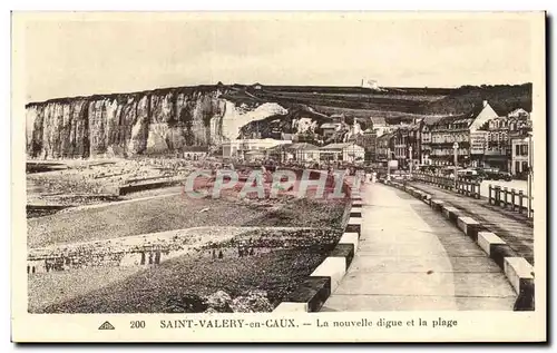 Cartes postales Saint Valery en Caux La nouvelle digue et la plage