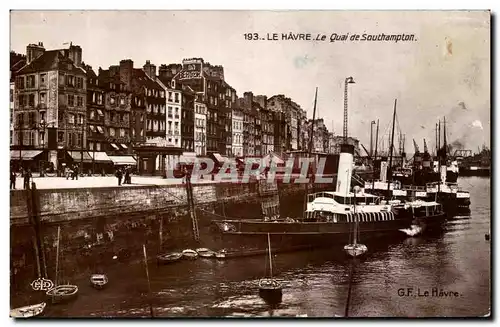 Ansichtskarte AK Le Havre Le Quai de Southampton Bateaux