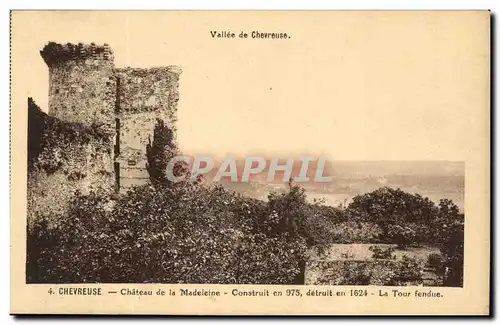 Cartes postales Chaevreues Chateau de la Madeleine Construit en 975 detruit en La Tour fendue